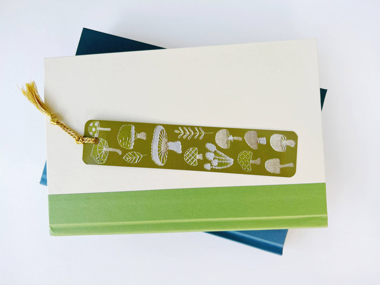 Mushrooms Embroidery Tassel Bookmark