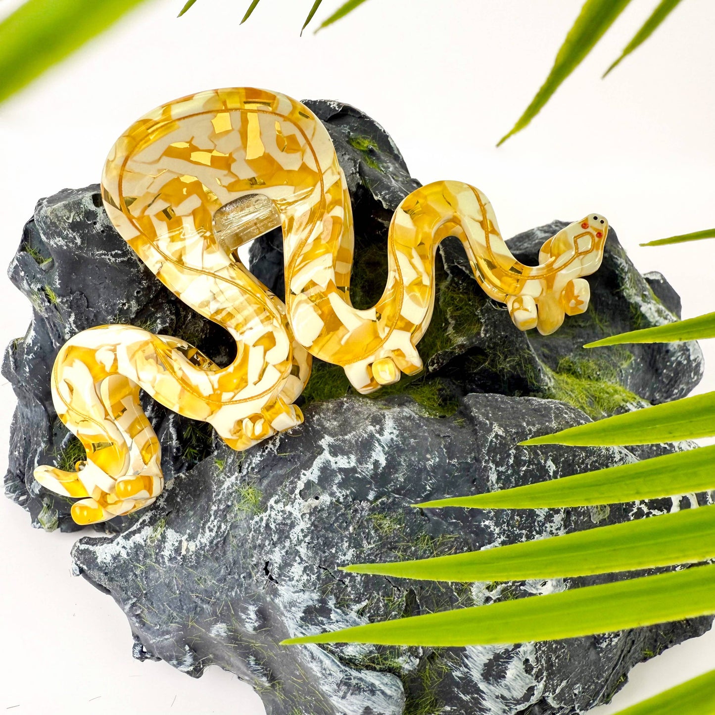 Yellow Python Claw Hair Clip