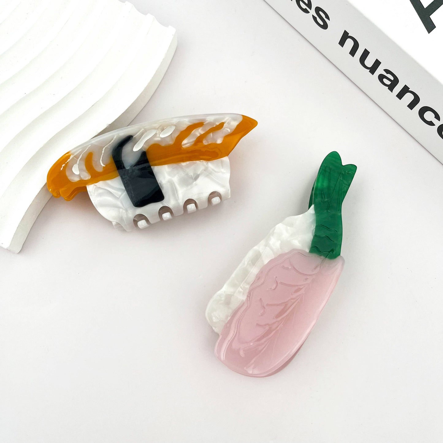 Salmon and Sushi Hair Claw Clips