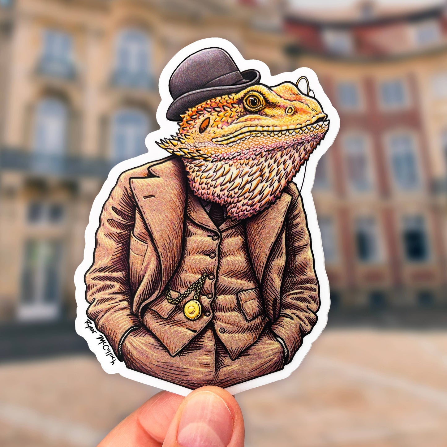 Dapper Bearded Dragon (4-Inch) Vinyl Sticker