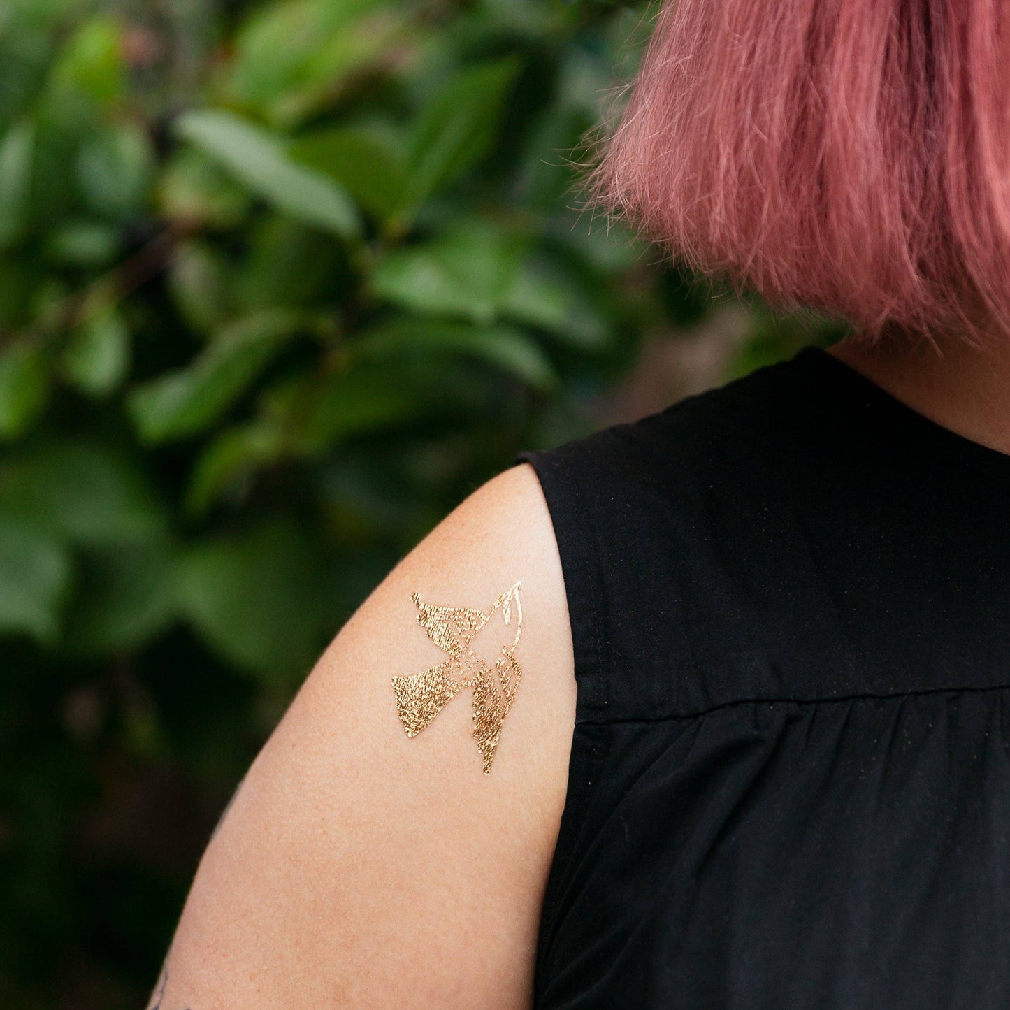 Cartolina Bird (Gold) Tattoo Pair