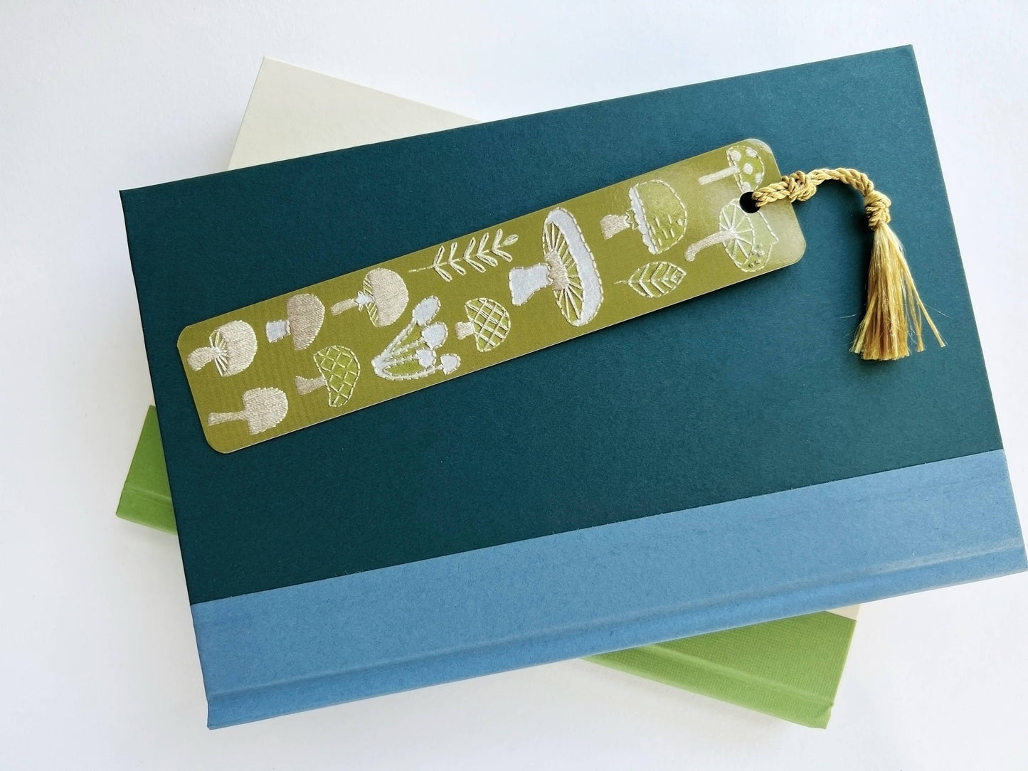 Mushrooms Embroidery Tassel Bookmark