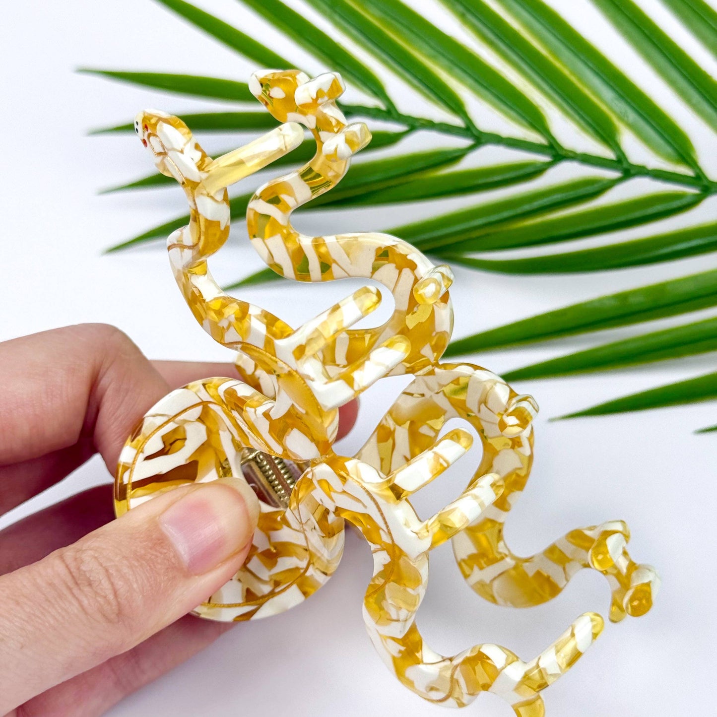 Yellow Python Claw Hair Clip