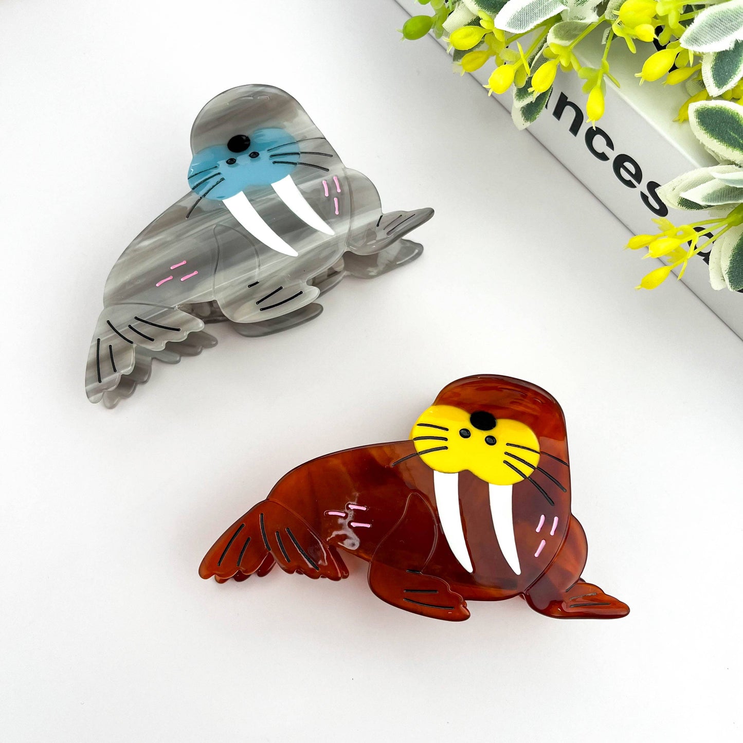 Charming Walrus Hair Claw Clip