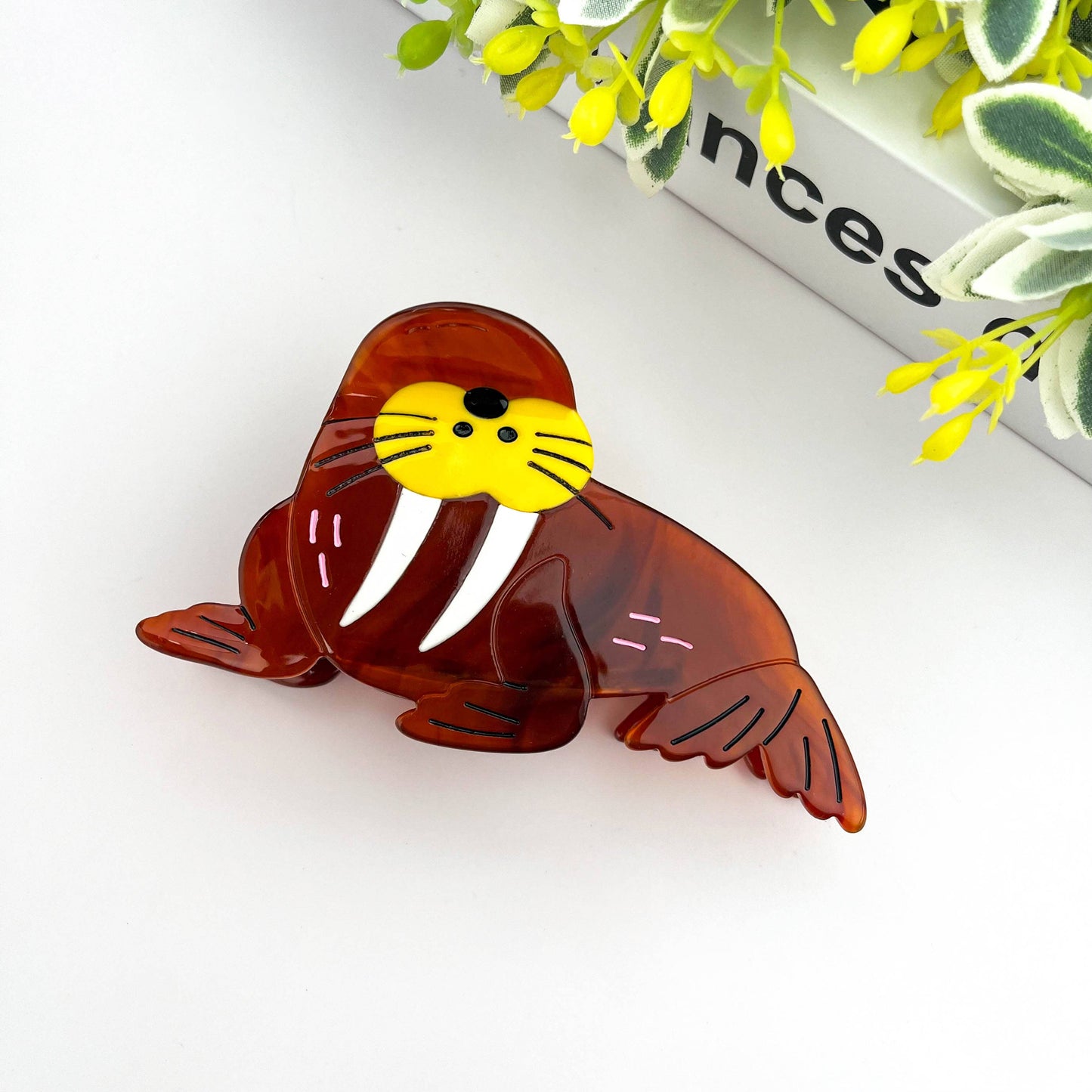 Charming Walrus Hair Claw Clip