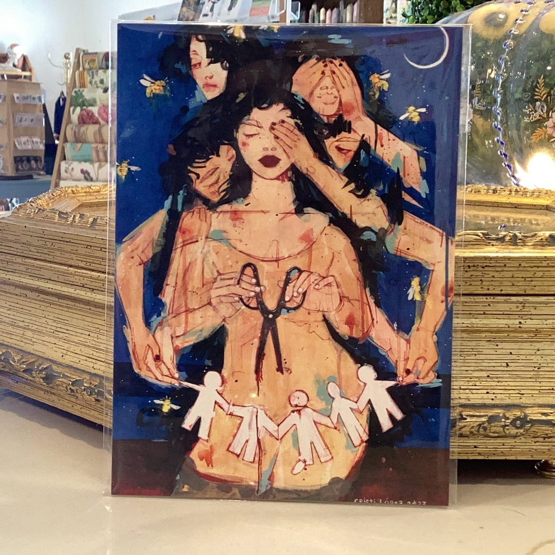Cristi Lopez Art “Paper Dolls” Postcard