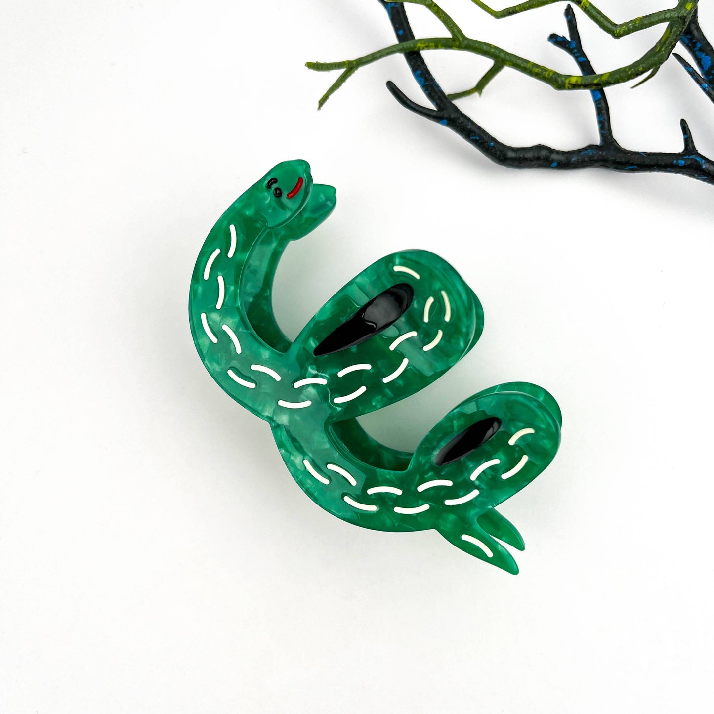 Water Ripple Dot Snake Animal Acetate Hair Claw Clip
