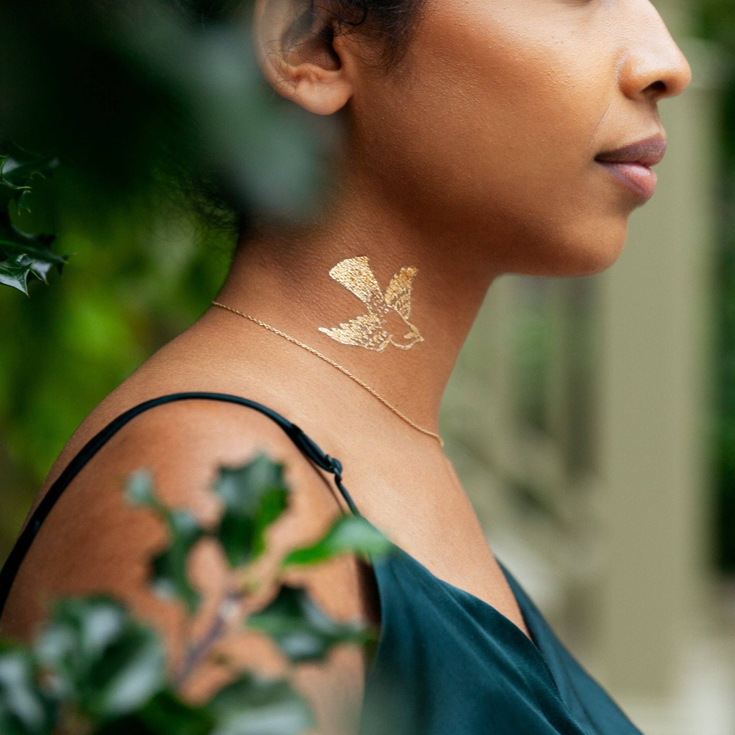 Cartolina Bird (Gold) Tattoo Pair