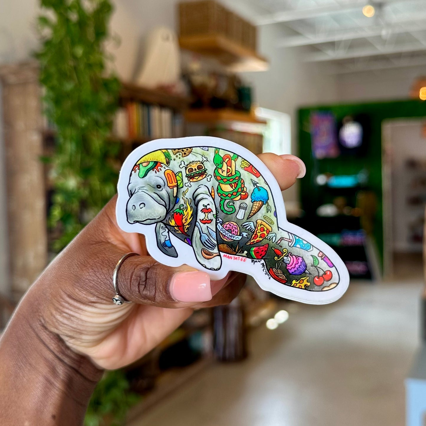Tattoo Manatee "Mantatee" Vinyl Sticker