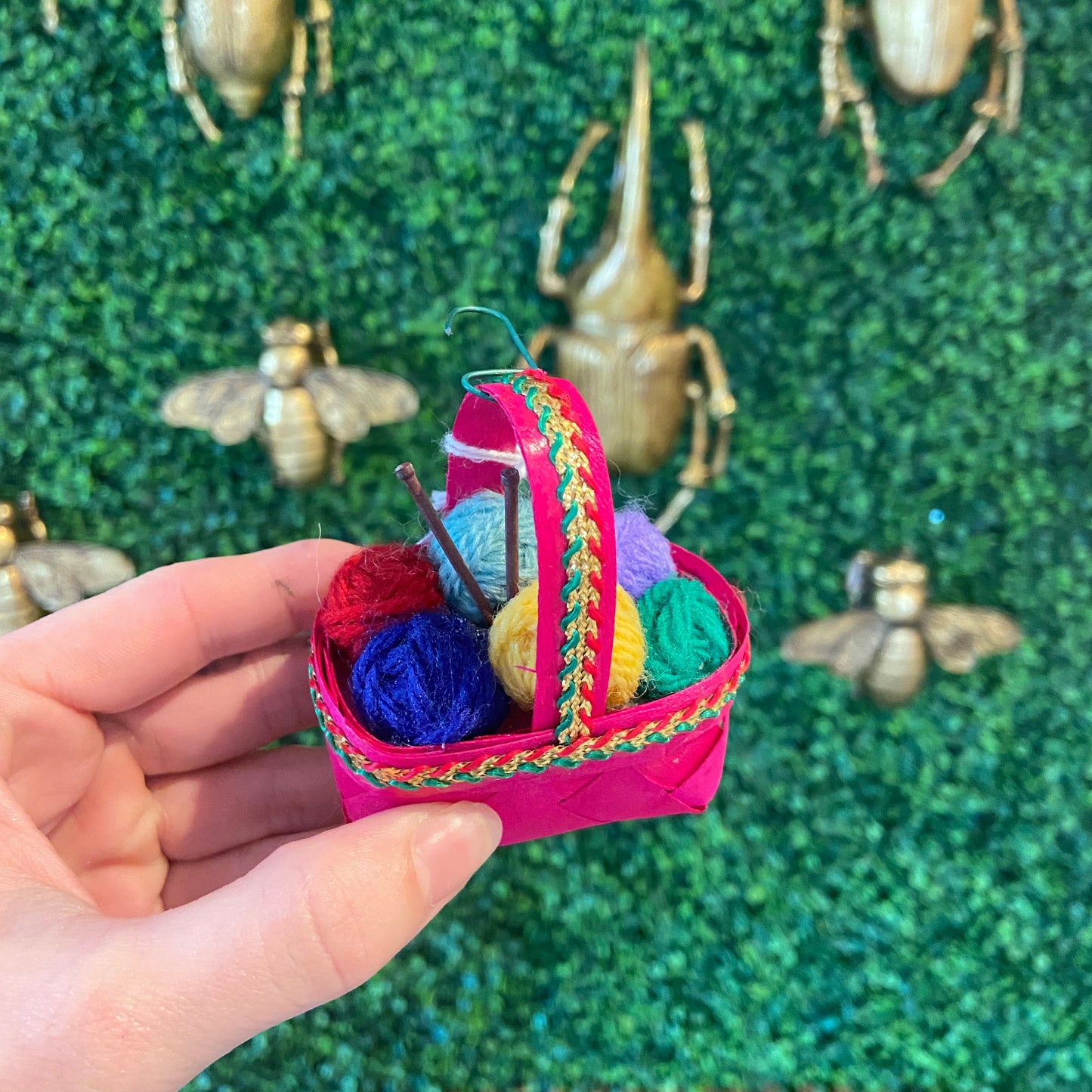 Vintage Yarn Basket Ornament