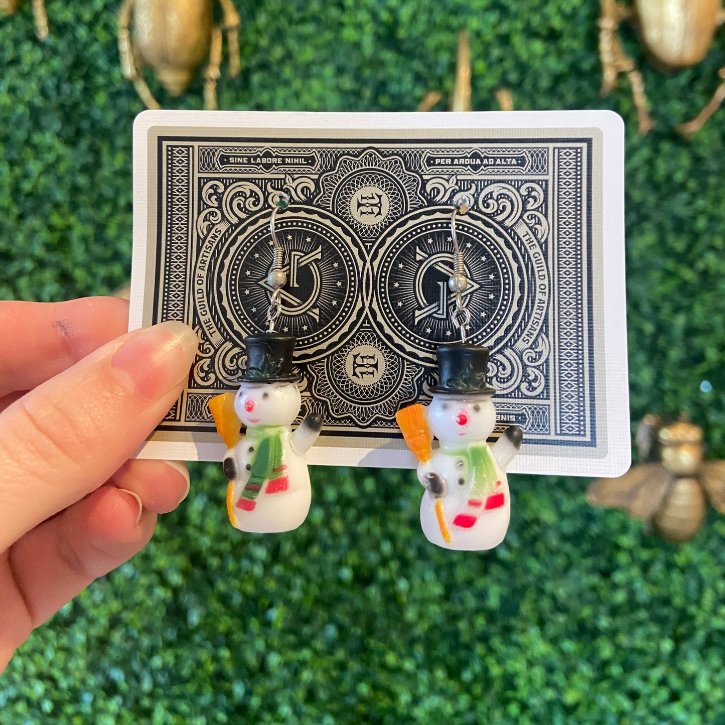 Vintage Snowmen Earrings