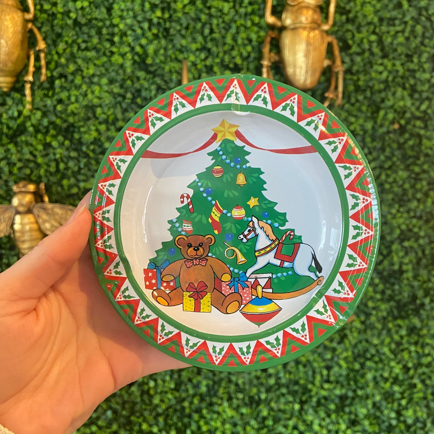 Vintage Tin Christmas Ashtray