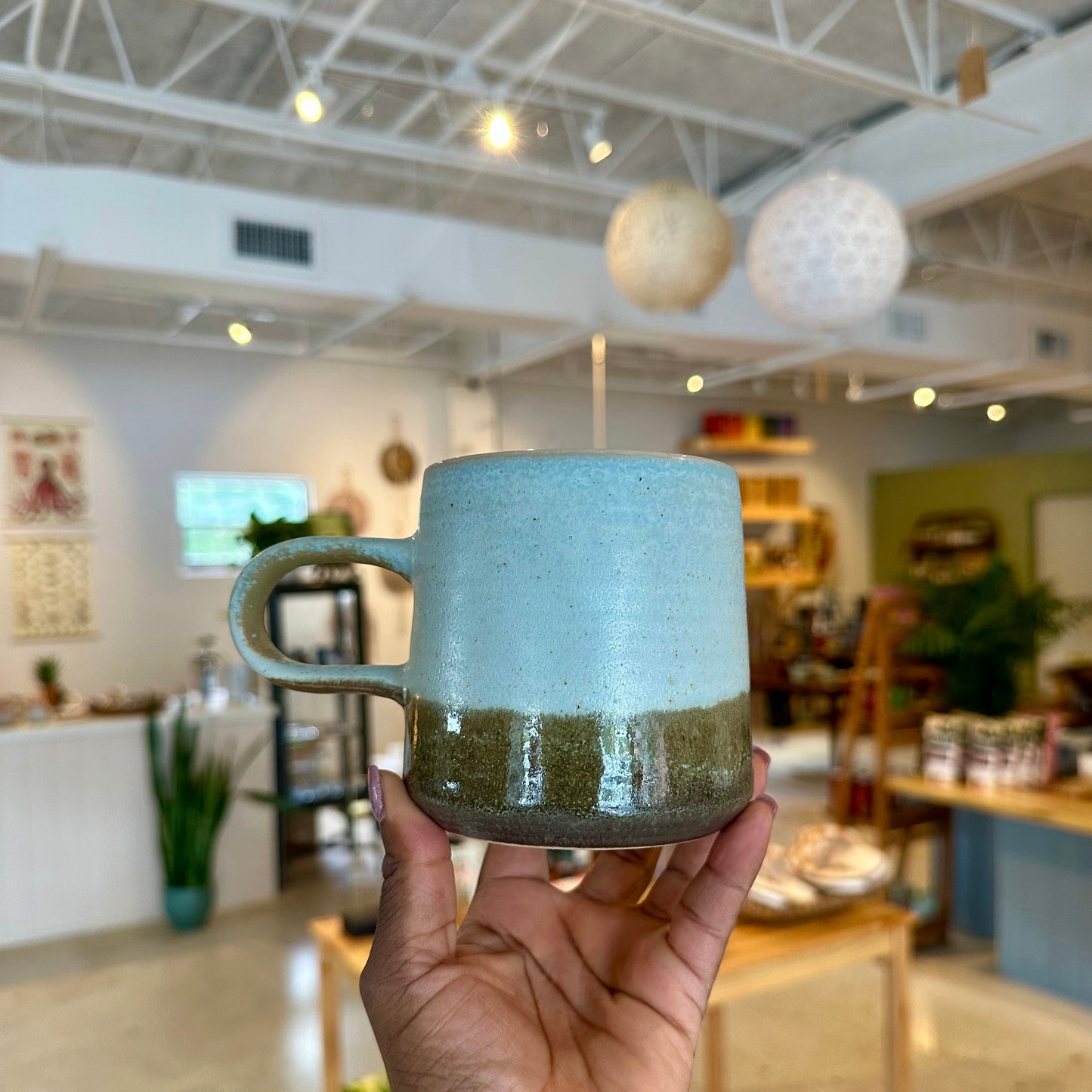 Blue & Brown Stoneware Mug