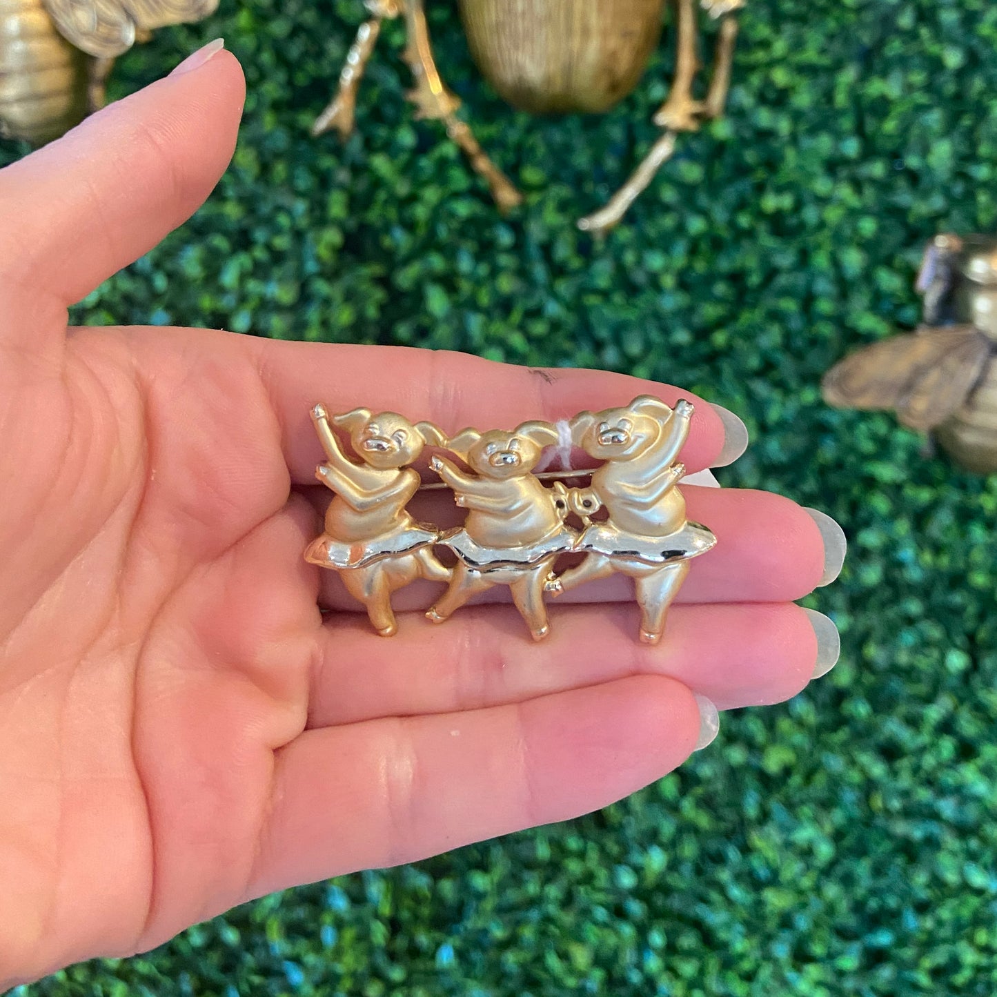 Vintage Pig Ballet Brooch