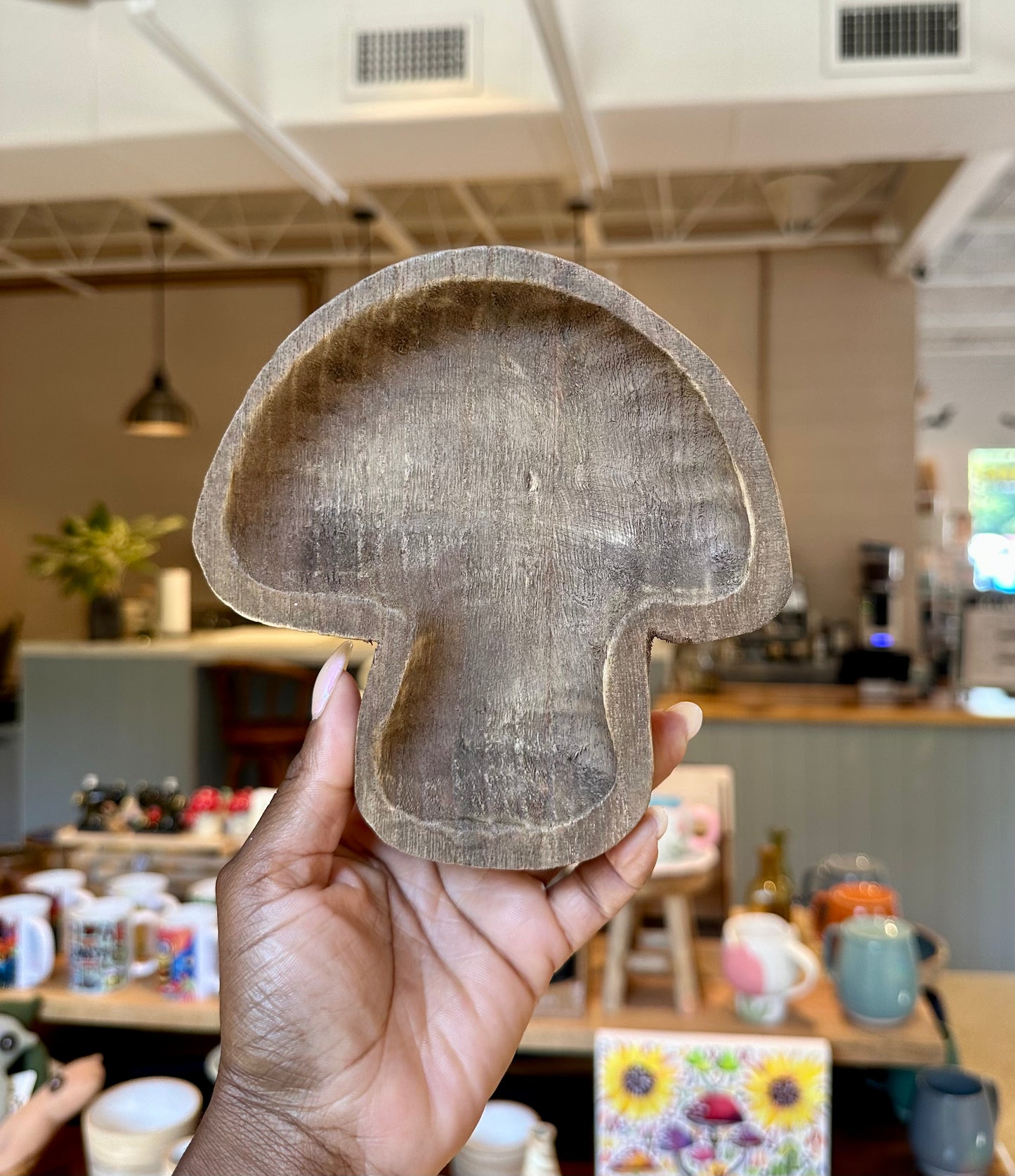 Wood Mushroom Tabletop Tray