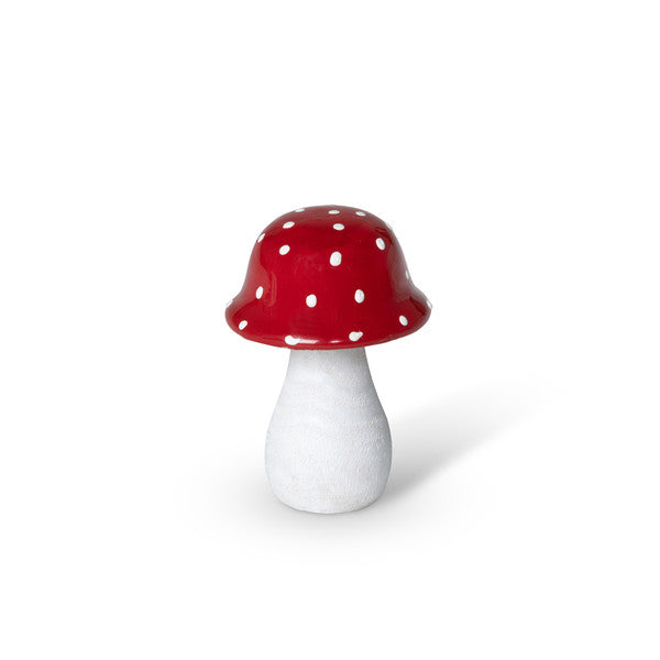 Red Polka Dot Wooden Mushroom