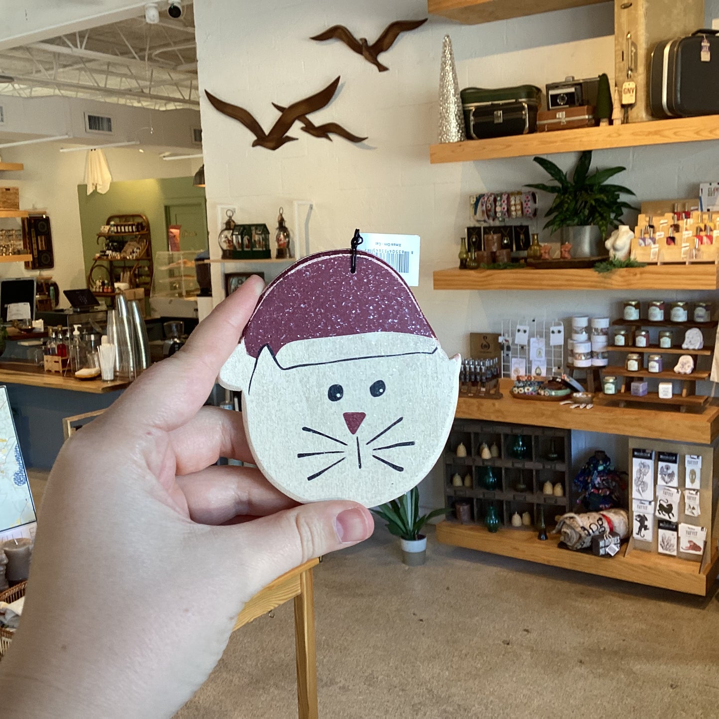 Wooden Cat Ornament
