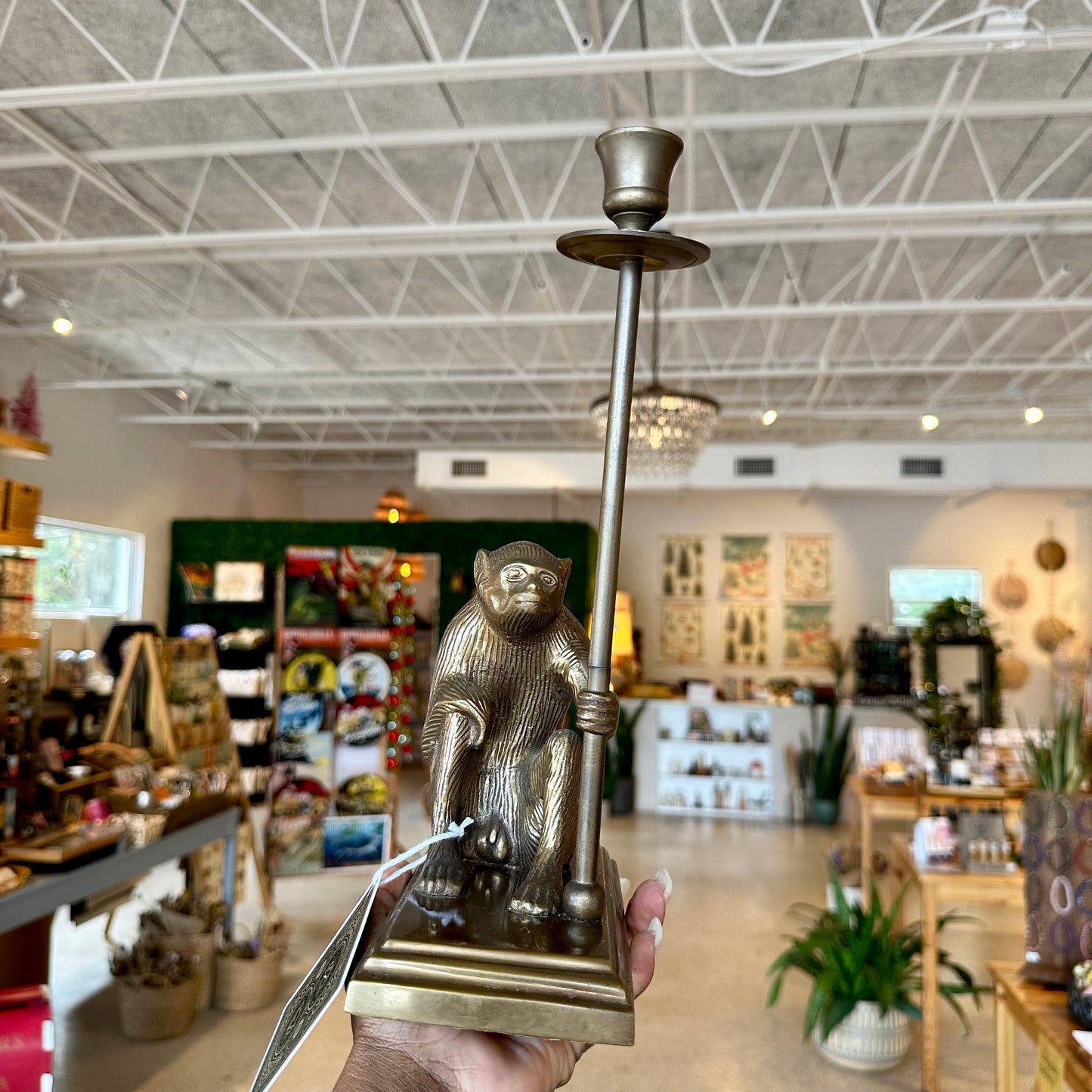Brass Sitting Monkey Candle Holder