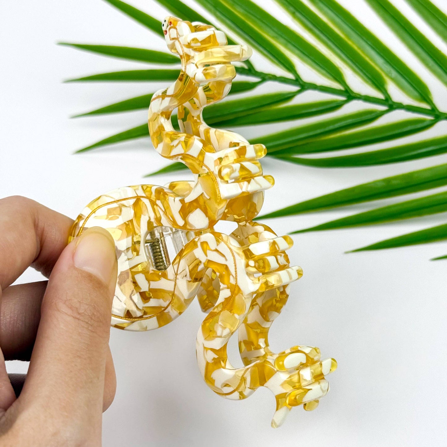 Yellow Python Claw Hair Clip