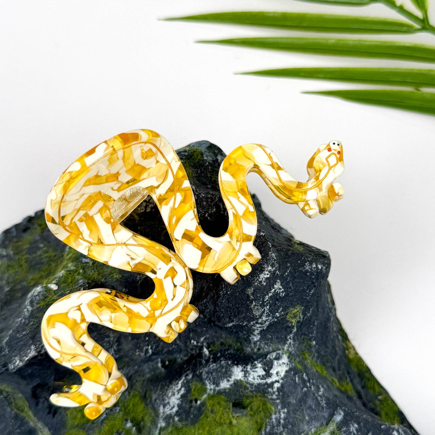 Yellow Python Claw Hair Clip