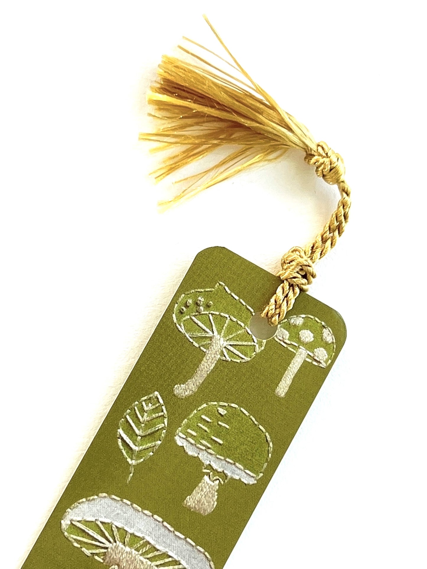 Mushrooms Embroidery Tassel Bookmark