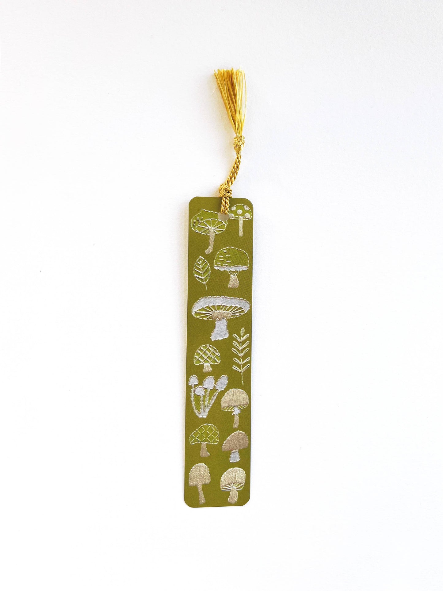 Mushrooms Embroidery Tassel Bookmark