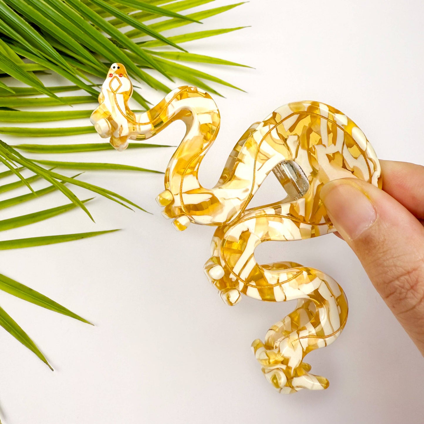 Yellow Python Claw Hair Clip