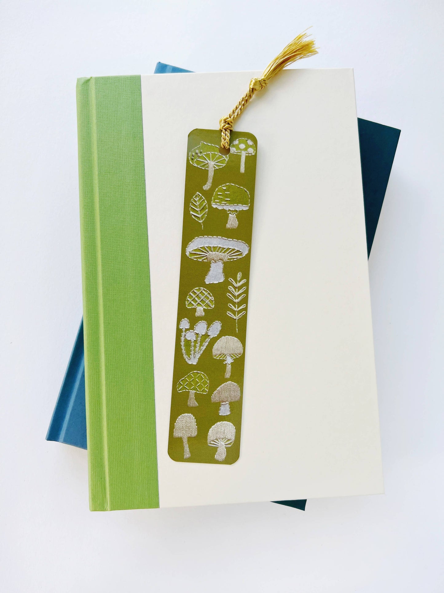 Mushrooms Embroidery Tassel Bookmark