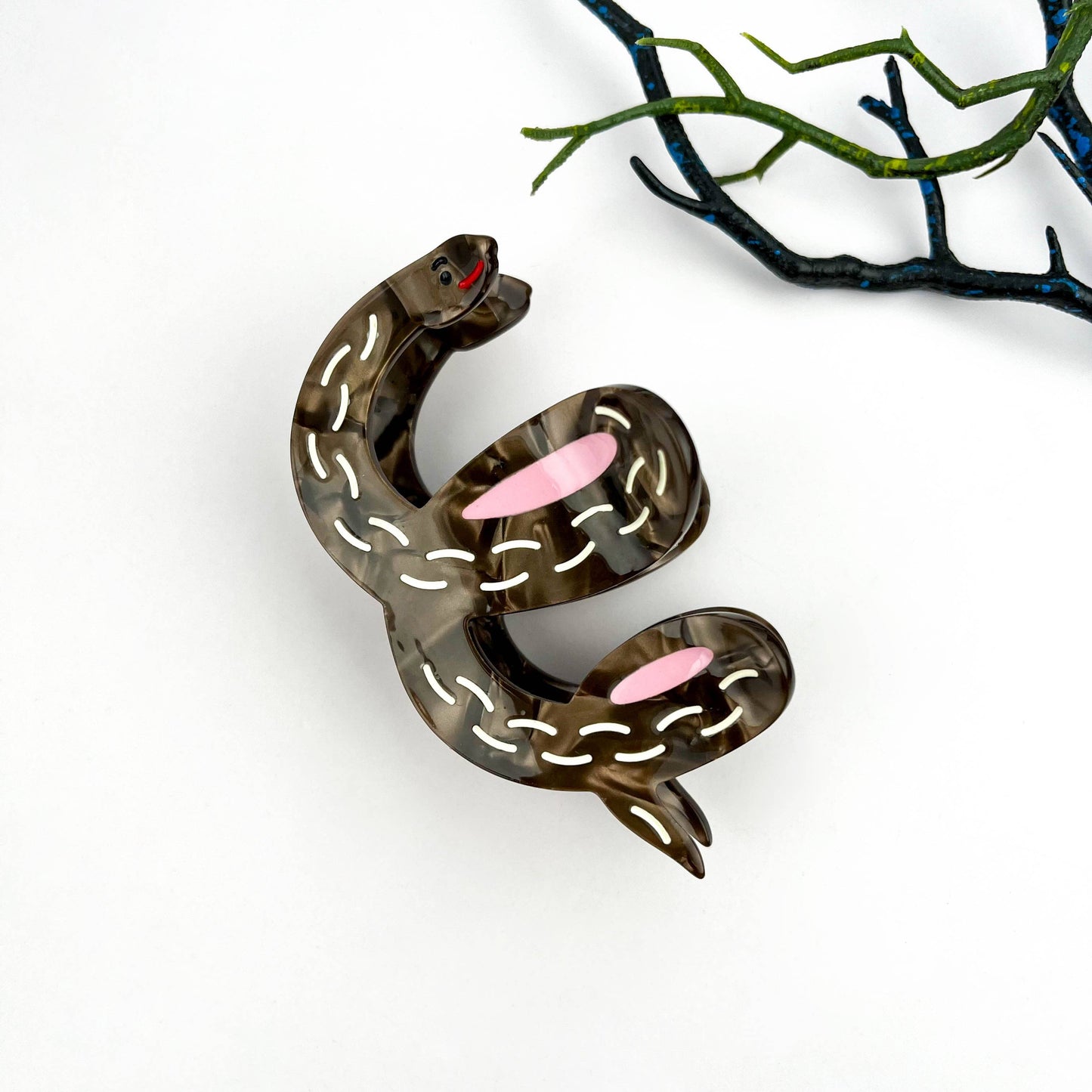 Water Ripple Dot Snake Animal Acetate Hair Claw Clip