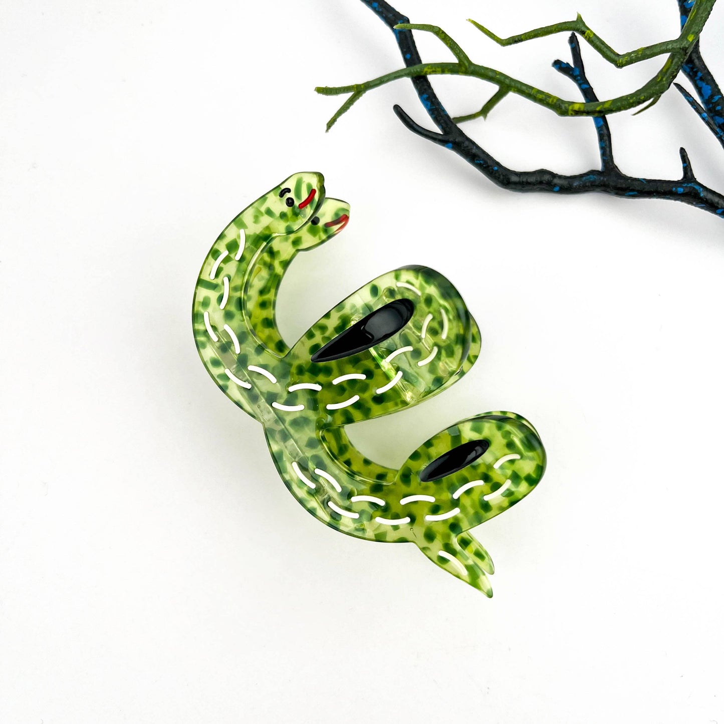 Water Ripple Dot Snake Animal Acetate Hair Claw Clip