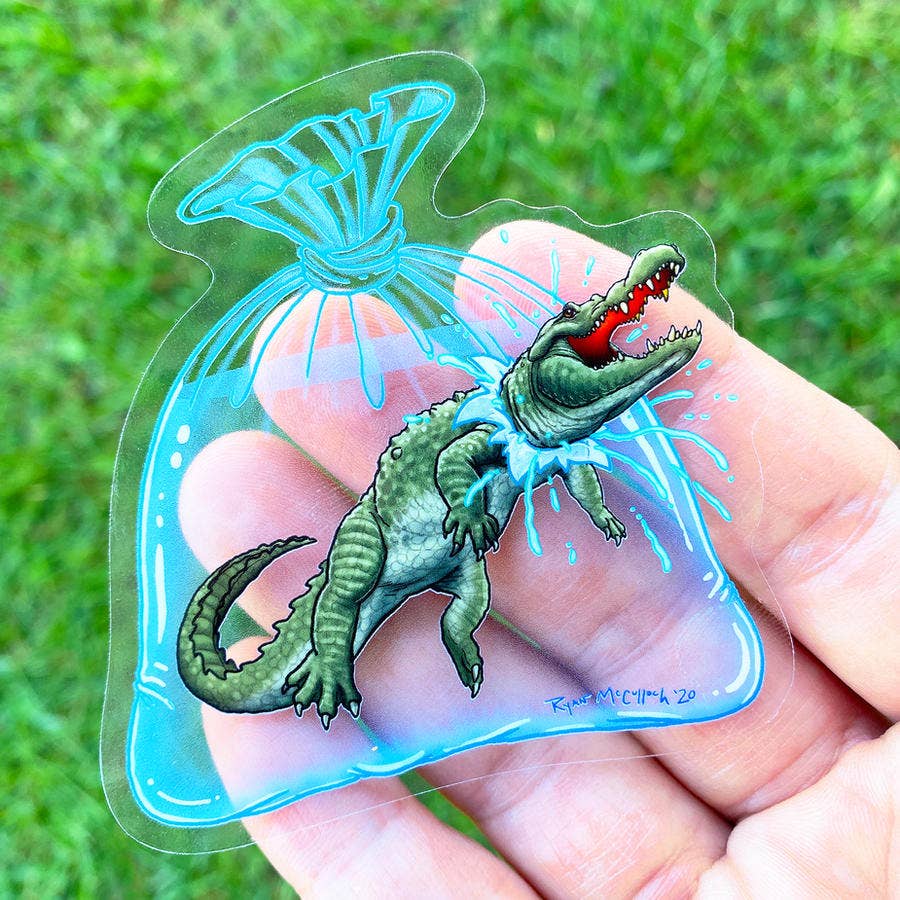 New Pet Alligator Clear Sticker