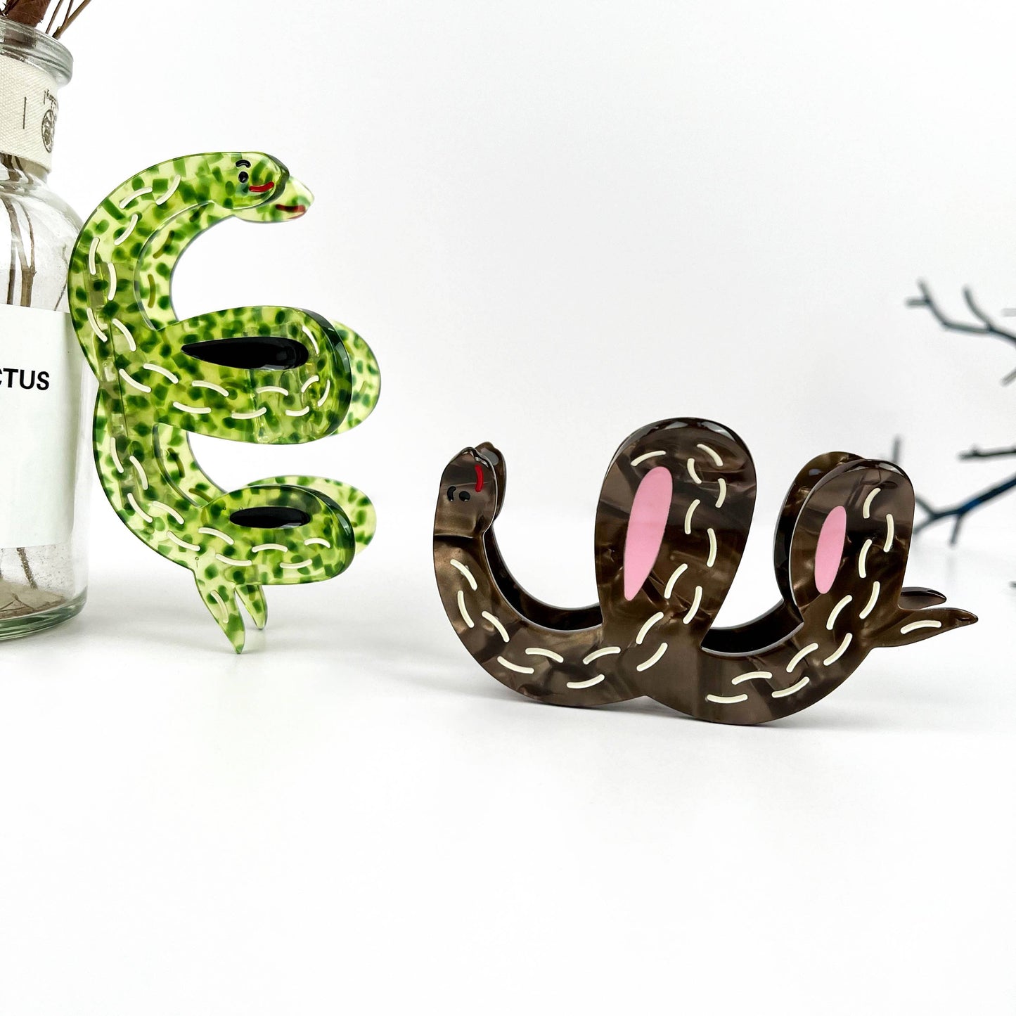 Water Ripple Dot Snake Animal Acetate Hair Claw Clip