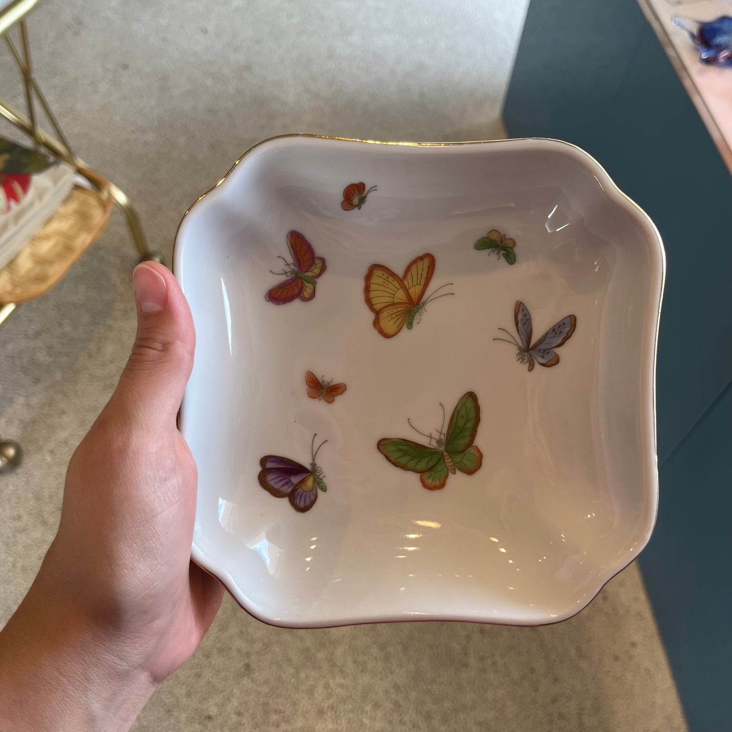 Porcelain Limoges Butterfly Dish