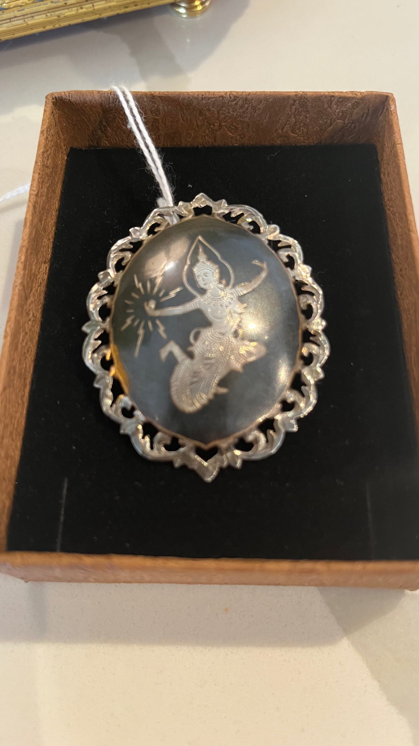 Vintage Sterling Siam Brooch