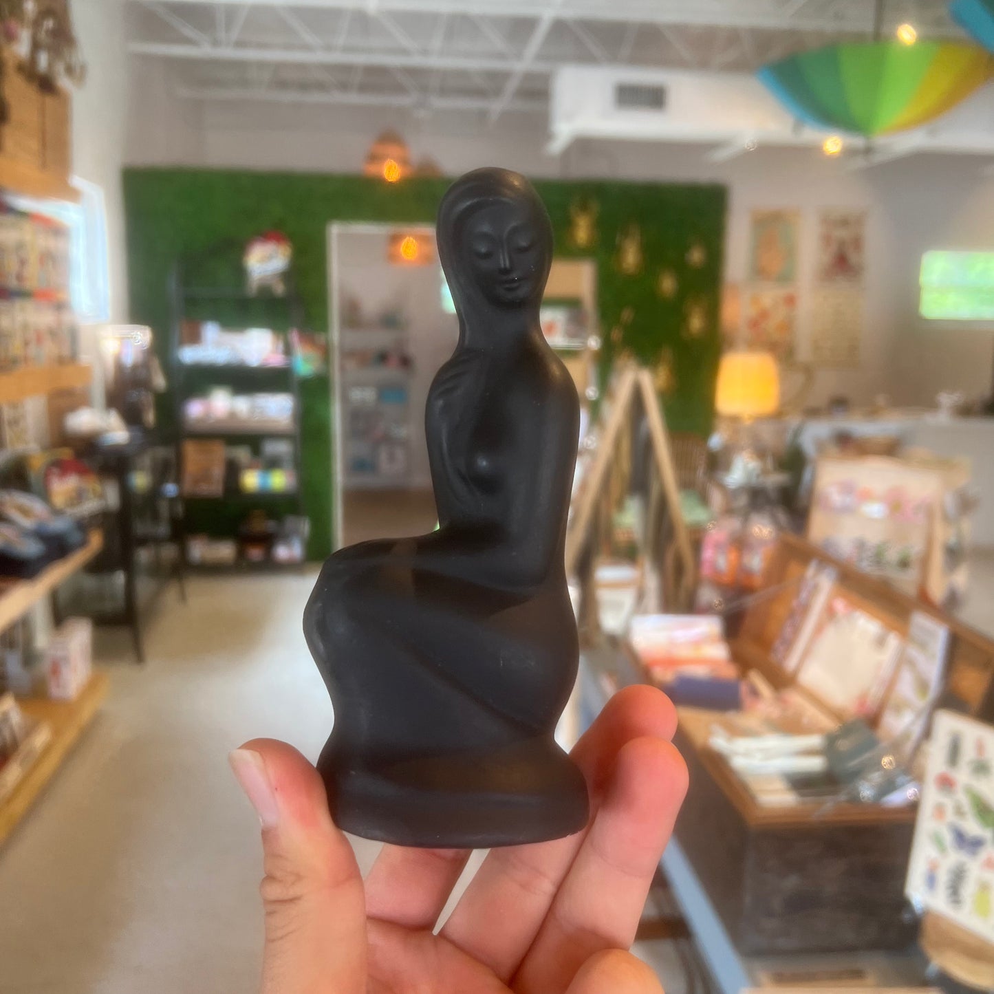 Ceramic Black Painted Lady Silhouette