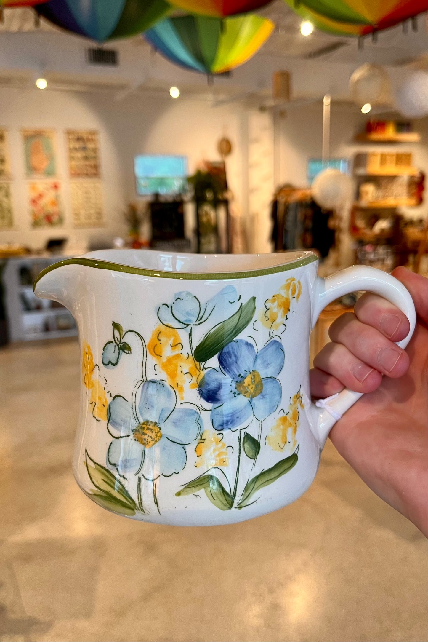 “Weiss” Hand Painted Ceramic Pitcher