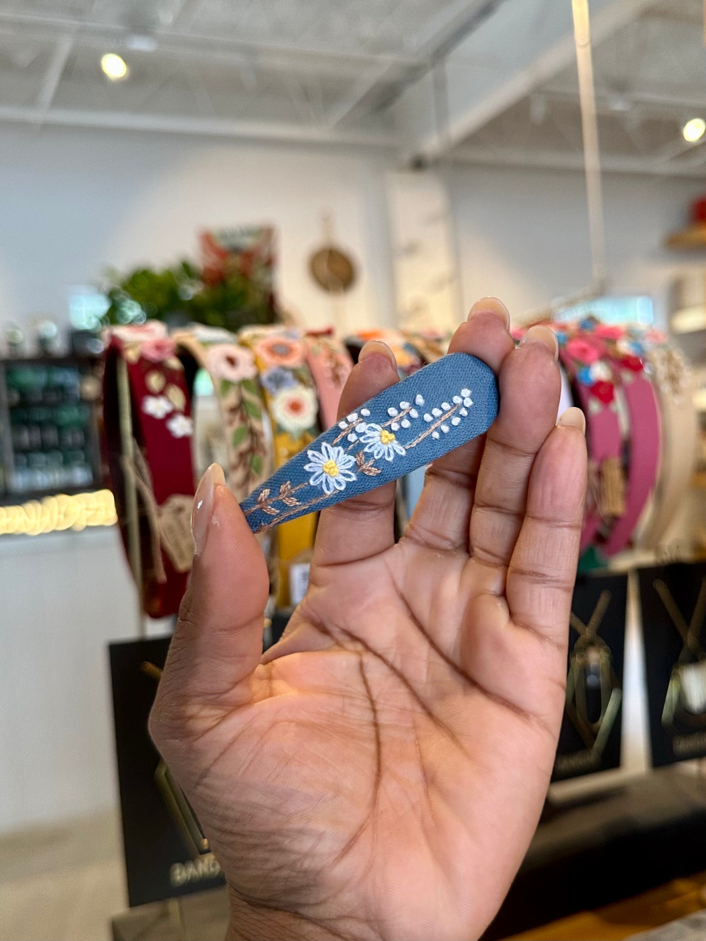 Handmade Floral Embroidered Barrettes