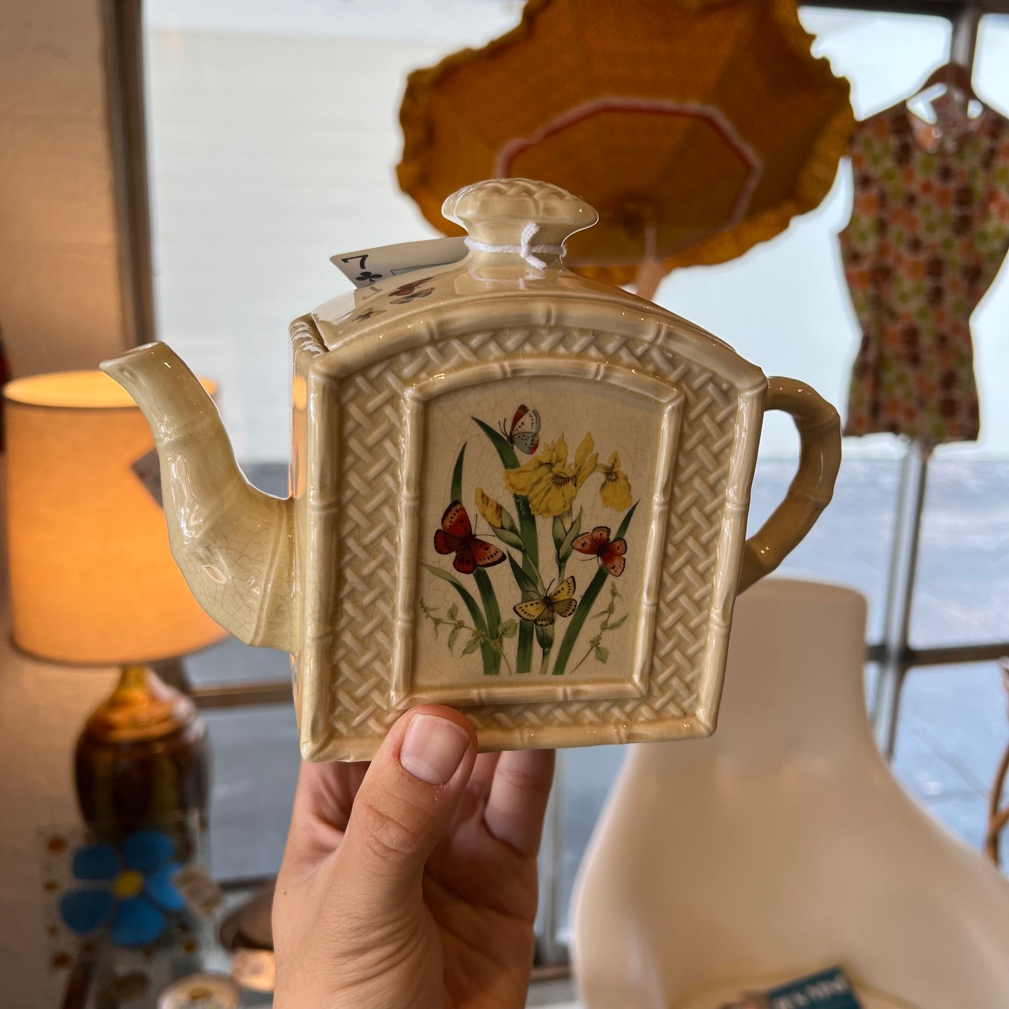 1978 Enesco Butterfly Garden Trellis Teapot