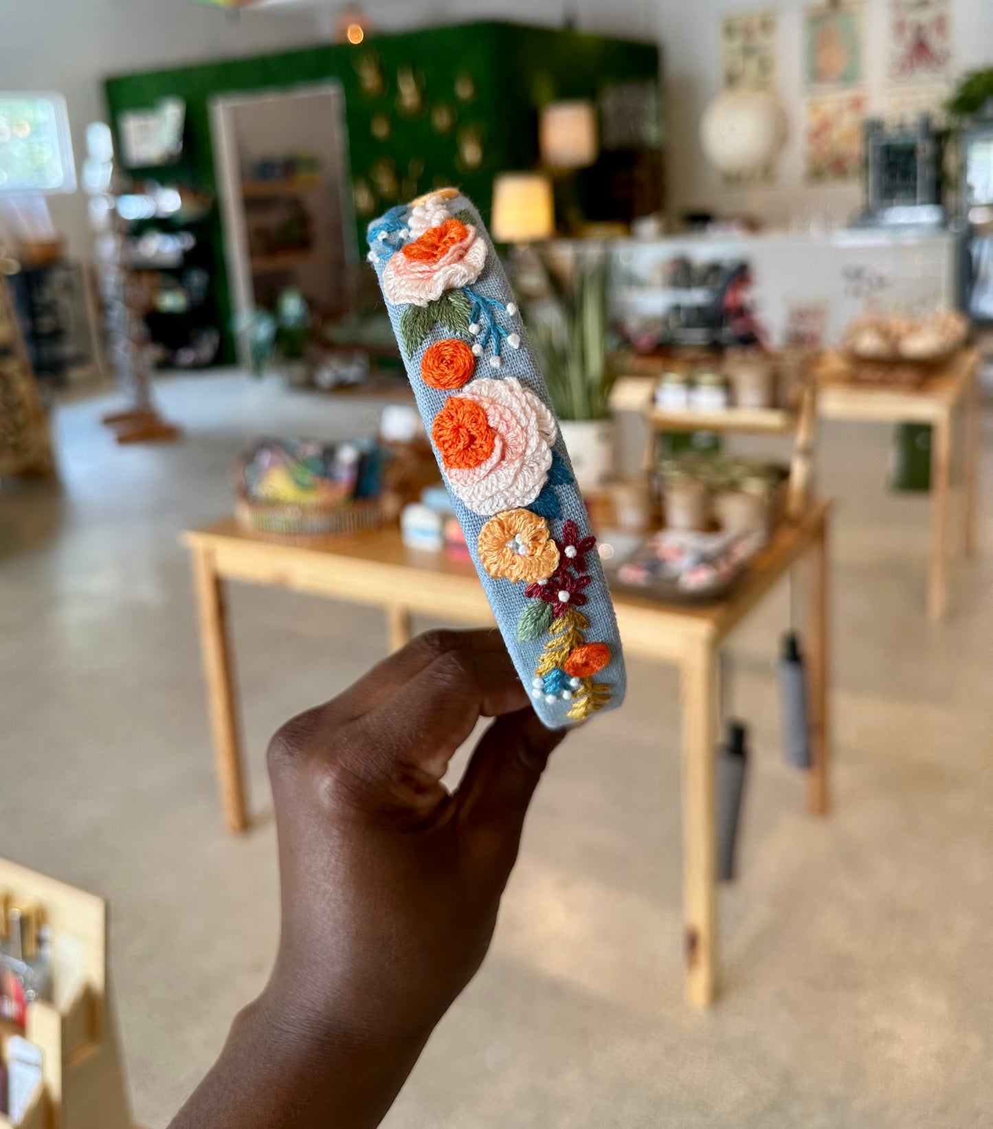 Handmade Floral Embroidered Headbands