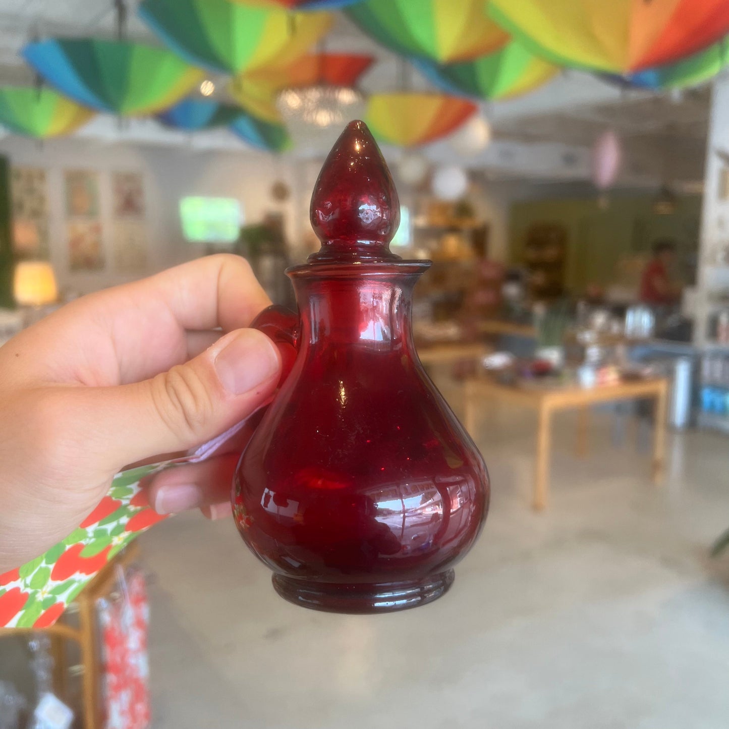 Strawberry Glass Avon Cruet