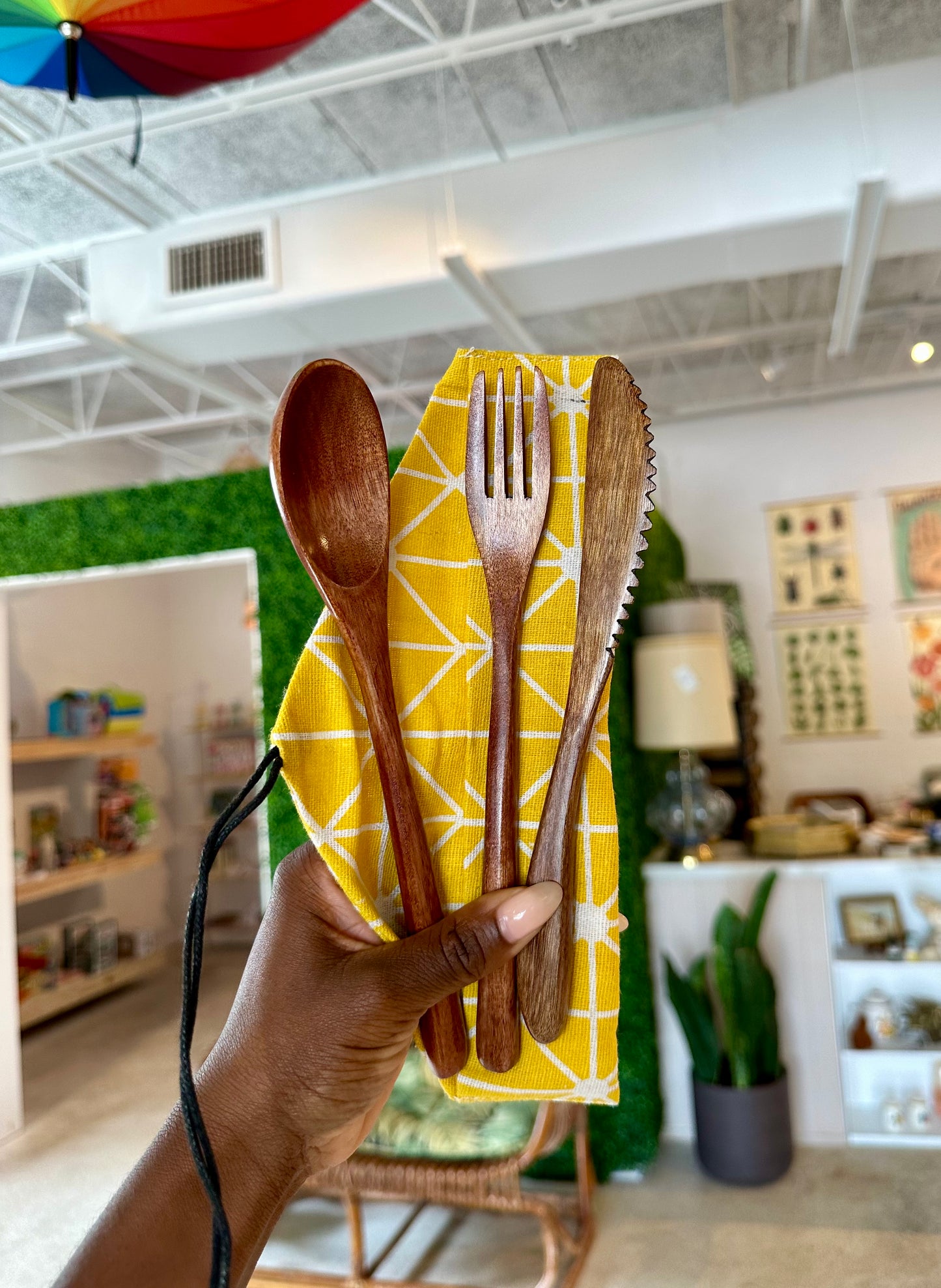 Reusable Handmade Natural Wood Cutlery Set