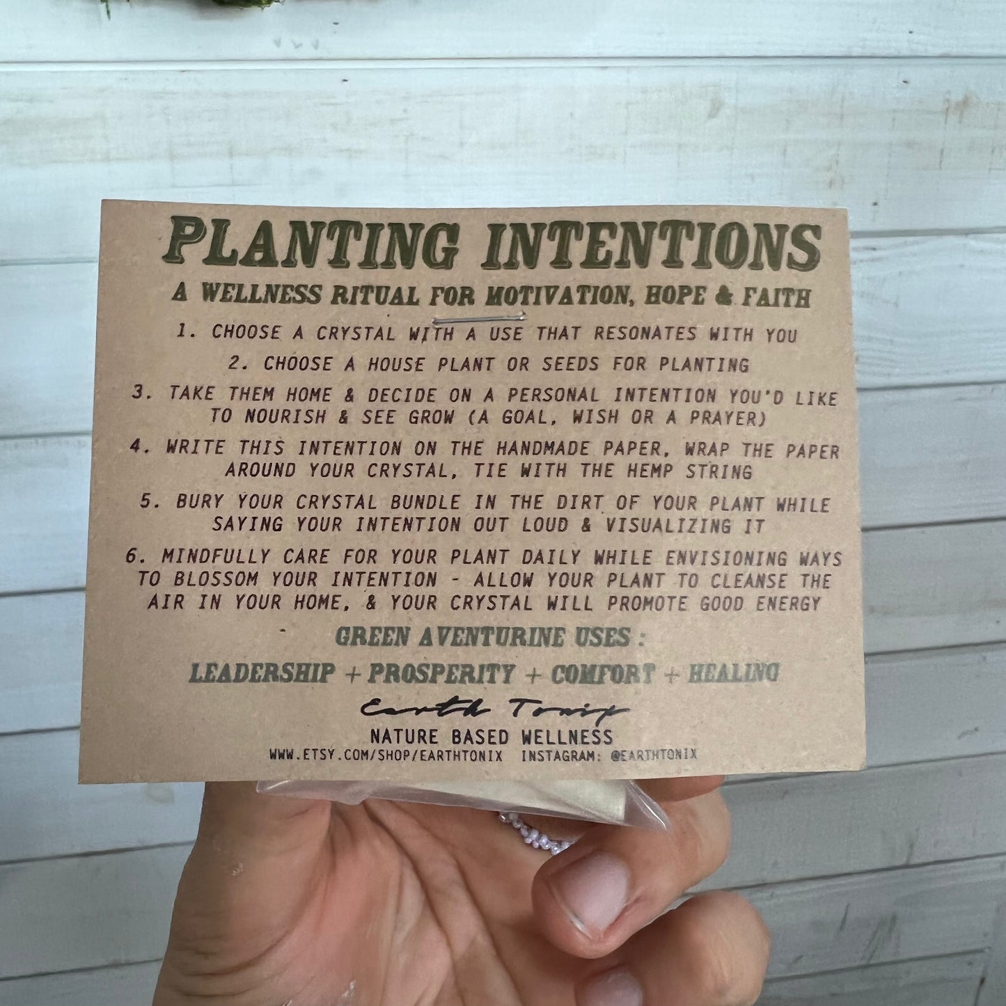 Earth Tonix Planting Intentions