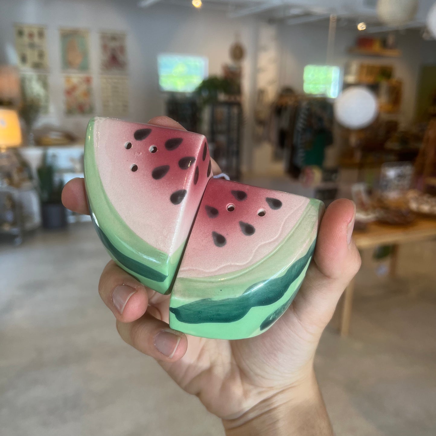 Ceramic Watermelon S&P Shakers