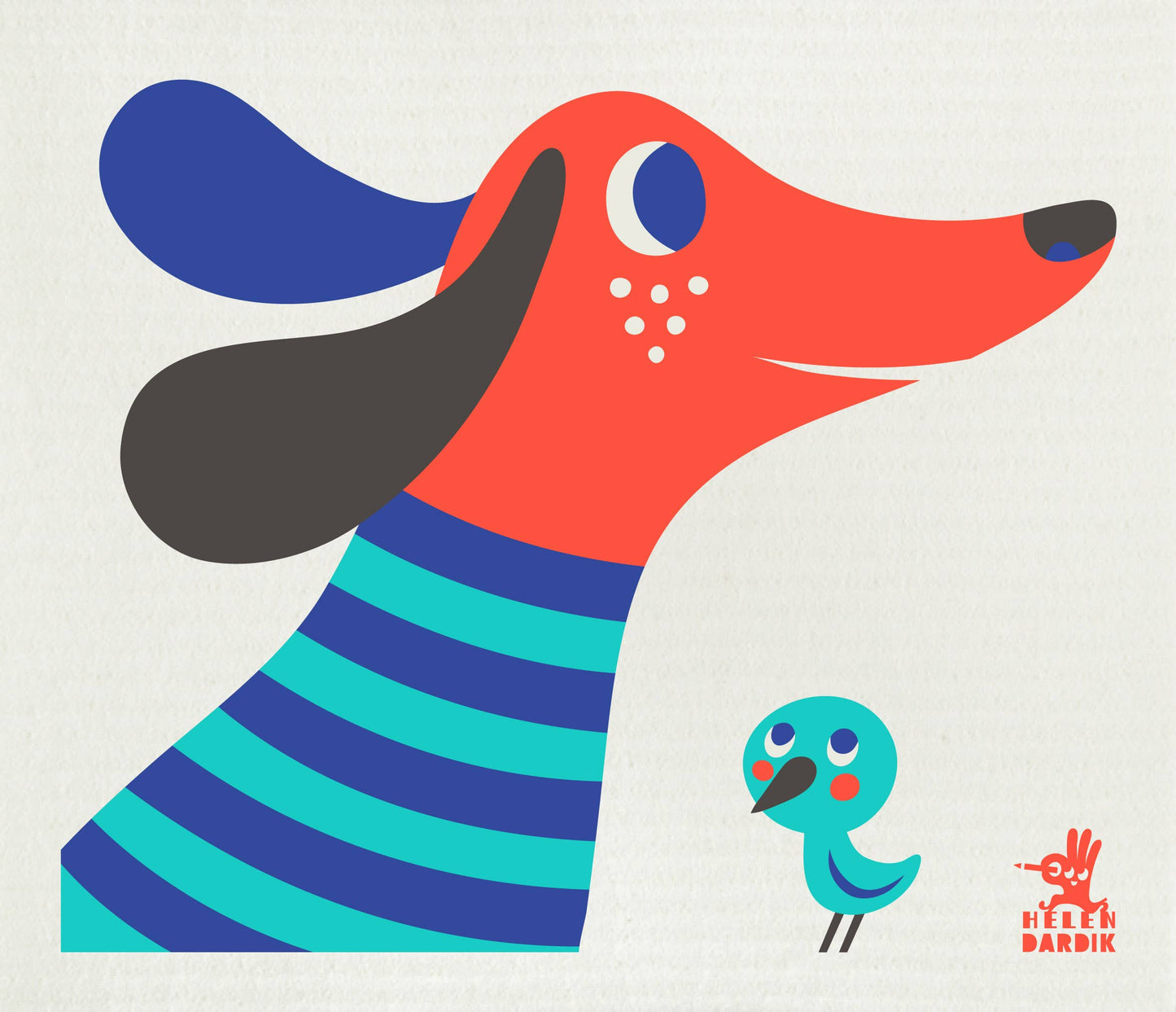 Swedish Dishcloth: Blue Dog