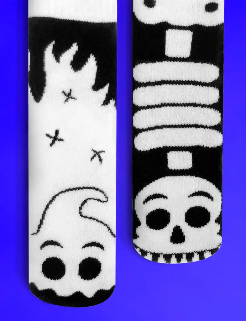 Ghost & Skeleton GLOW IN THE DARK Kids Halloween Socks