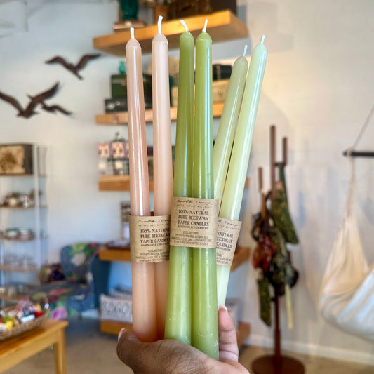 Earth Tonix Pure Beeswax Taper Candles