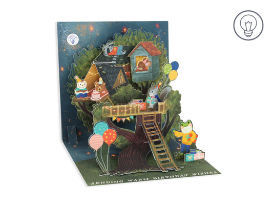 Treehouse Light Up Pop-up Greeting Card