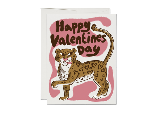 Valentine's Leopard Valentine's Day Greeting Card