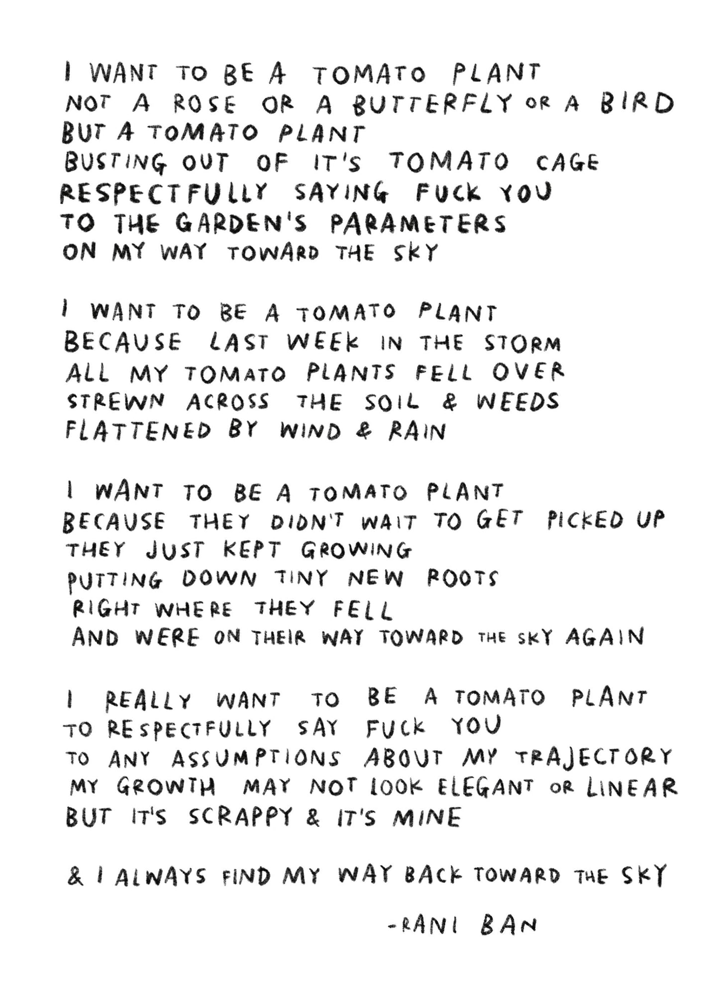 I Want to be a Tomato Art Print & Poem