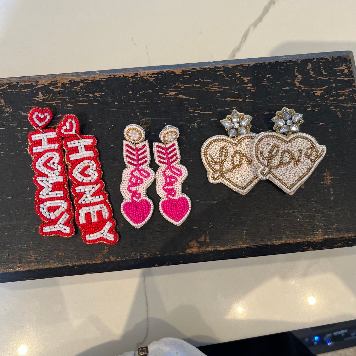 Beaded Valentine Earrings